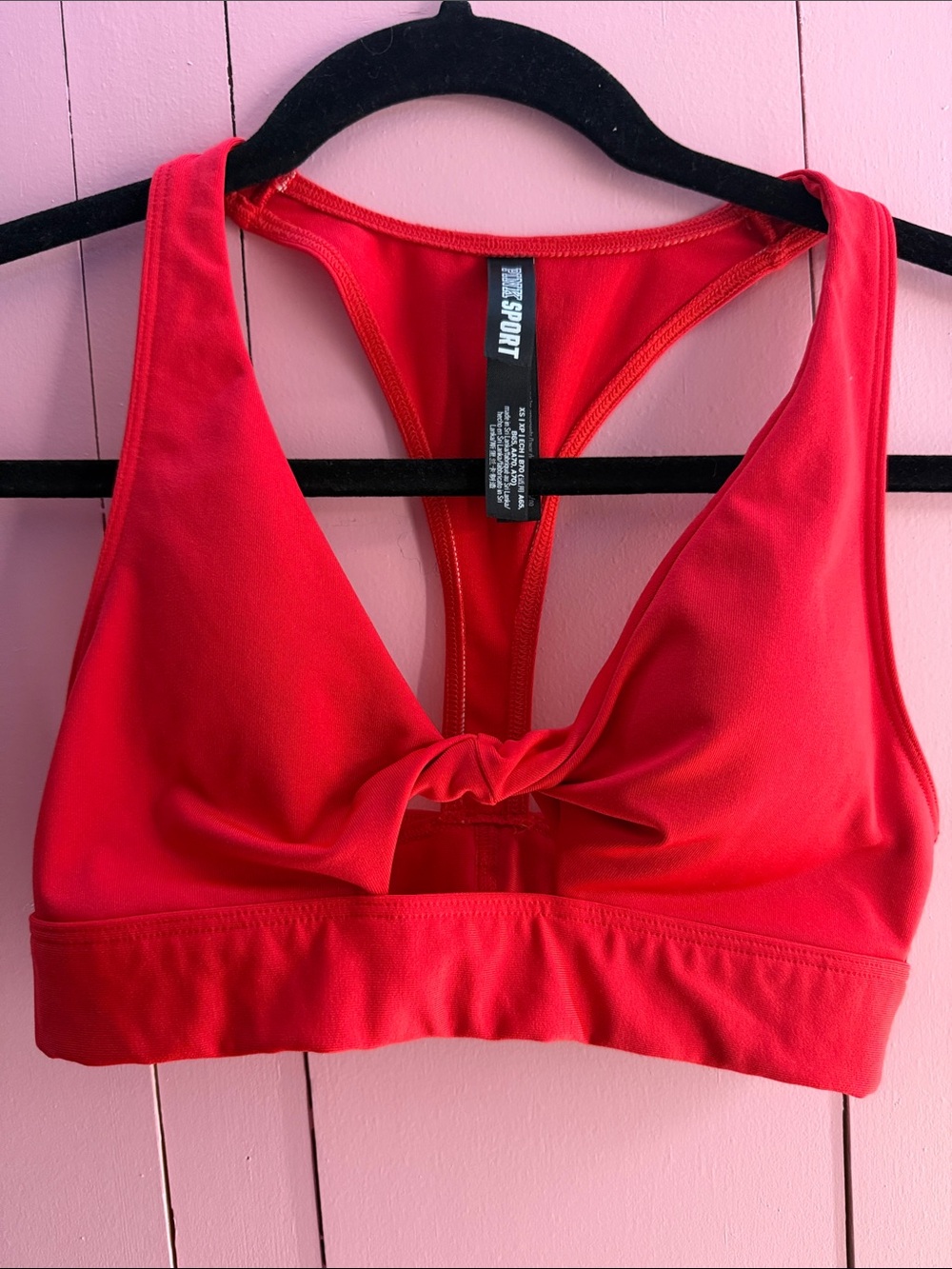 PINK Victoria's Secret Red Twist-Front Racerback Sports Bra/bikini top